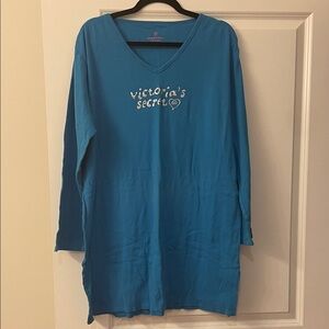 Vintage Victoria's Secret Teal V-Neck Nightshirt, Size L